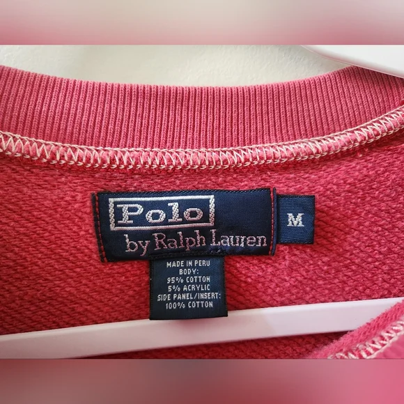 Polo Ralph Lauren Pink Crewneck Side Panel Sweatshirt Size M (F2) - Picture 4 of 7